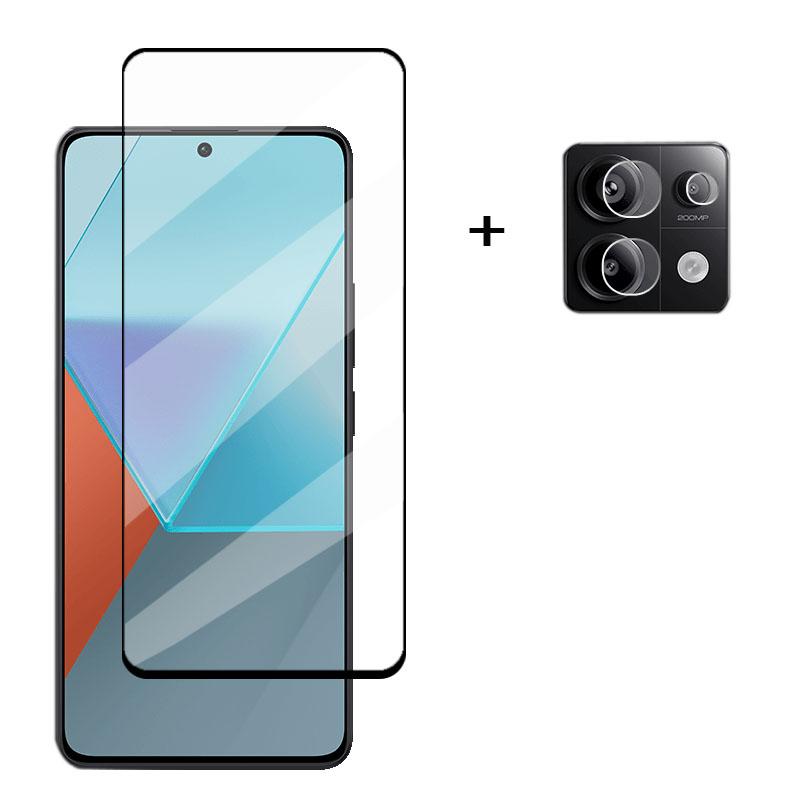 6-в-1 Стекло Для Redmi Note 13 Pro Global Полное Покрытие Закаленное Стекло Redmi Note 13 Pro Защитная Пленка для Экрана Пленка для Линзы Redmi Note 13 Pro