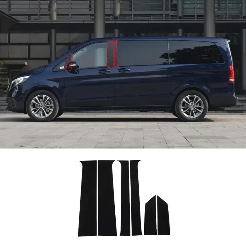 For Mercedes Benz Vito V Class V250 V260L 2015- PC Black Car Window Middle Column Decoration Cover Sticker Car Accessories