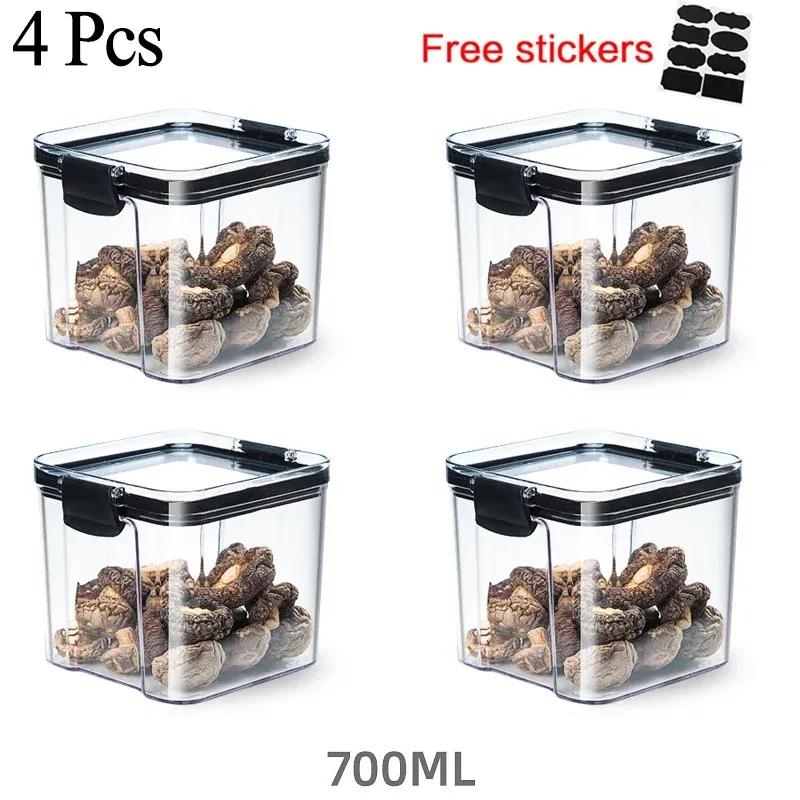 460 мл и 700 мл штабелируемый прозрачный кухонный органайзер, герметичная банка для лапши, коробка для хранения банок для сухих продуктов, бытовые влагостойкие коробки