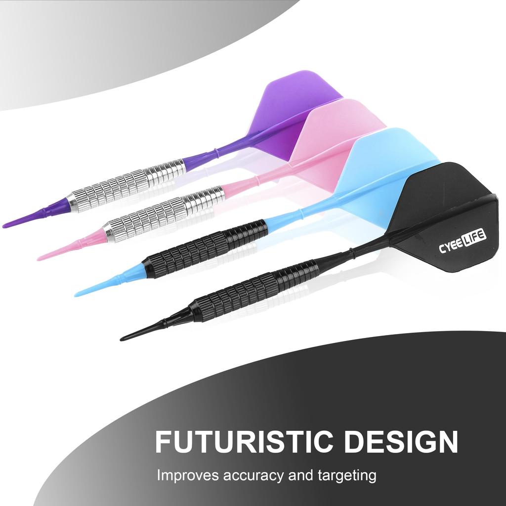 CyeeLife 12pcs 14g Soft Tip Darts Set 40 Level Home Darts + Tips, Beginner's