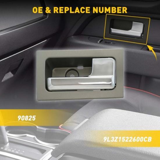 ide Interior Door RH Handle Passenger Right Side Platinum Chrome for F150