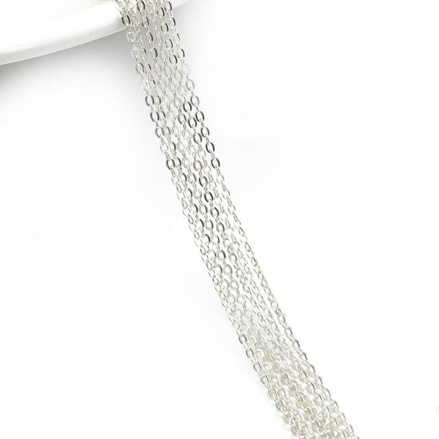 Цепочка из стерлингового серебра 925 пробы, 50 см, объемное ожерелье, цепочка для браслетов «сделай сам», аксессуары для изготовления ювелирных изделий, фурнитура ручной работы