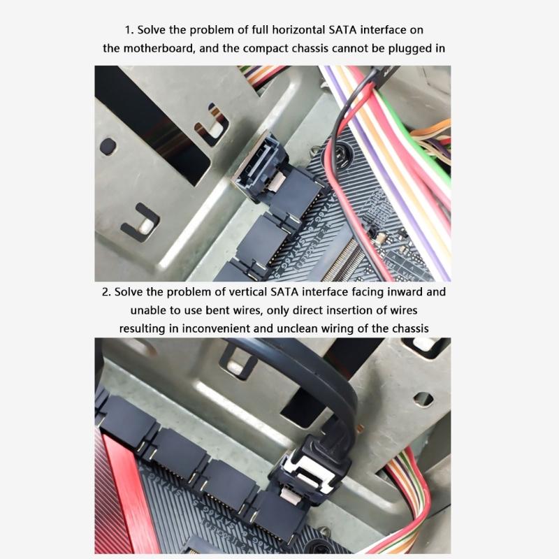 Satas 7-контактные угловые разъемы ABS Satas 7-контактный переходник «мама» — «папа» Повышает стабильность при установке жесткого диска ПК