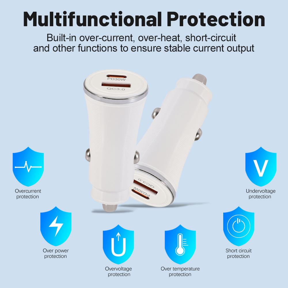 Автомобильное зарядное устройство с быстрой зарядкой PD48W, USB и Type-C, совместимо с Samsung и протоколом PPS