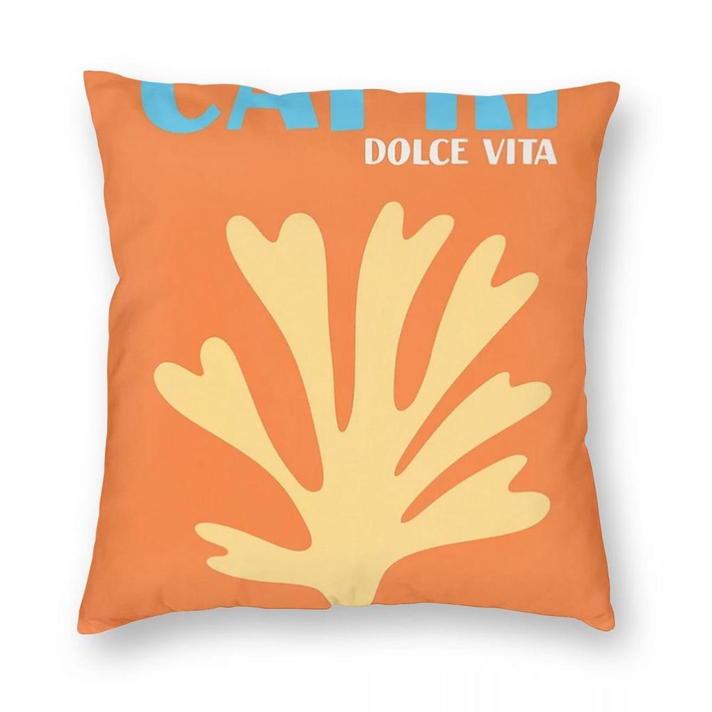 Capri Dolce Vita Italy Square Pillowcase Polyester Linen Velvet Printed Zip Decor Car Cushion Cover
