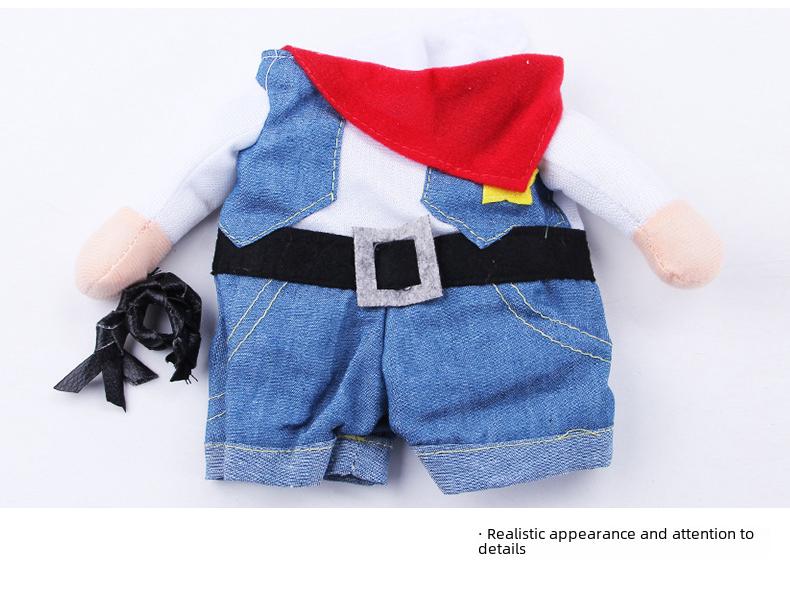 Костюм для питомца в стиле вестерн-ковбоя: Смешной наряд в стиле TikTok для кошек и собак