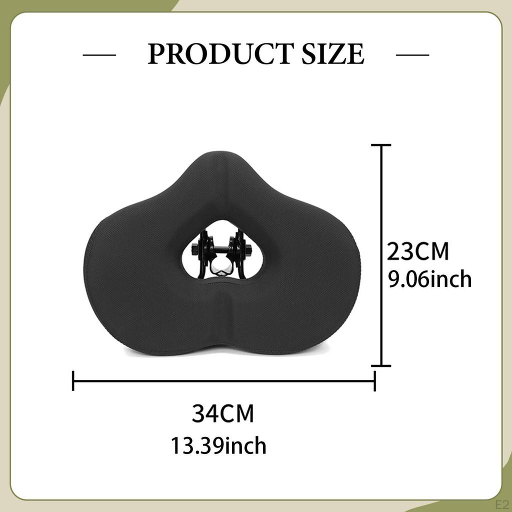 Bike Seat Cushion Saddle Wear Resistant Replacement 34cm Shock Absorption Wide for