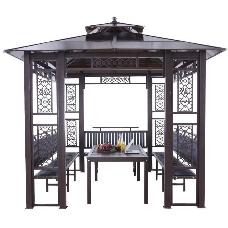 Aluminum Alloy Garden Gazebo: New Chinese Style Outdoor Courtyard Sunshade Pavilion