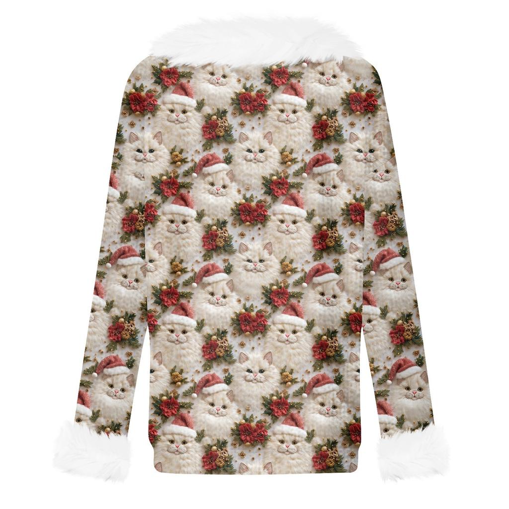 Свитшоты для женщин Вязаный свитер Милая рубашка Осенний круглый вырез Пуловер с меховым воротником Топы