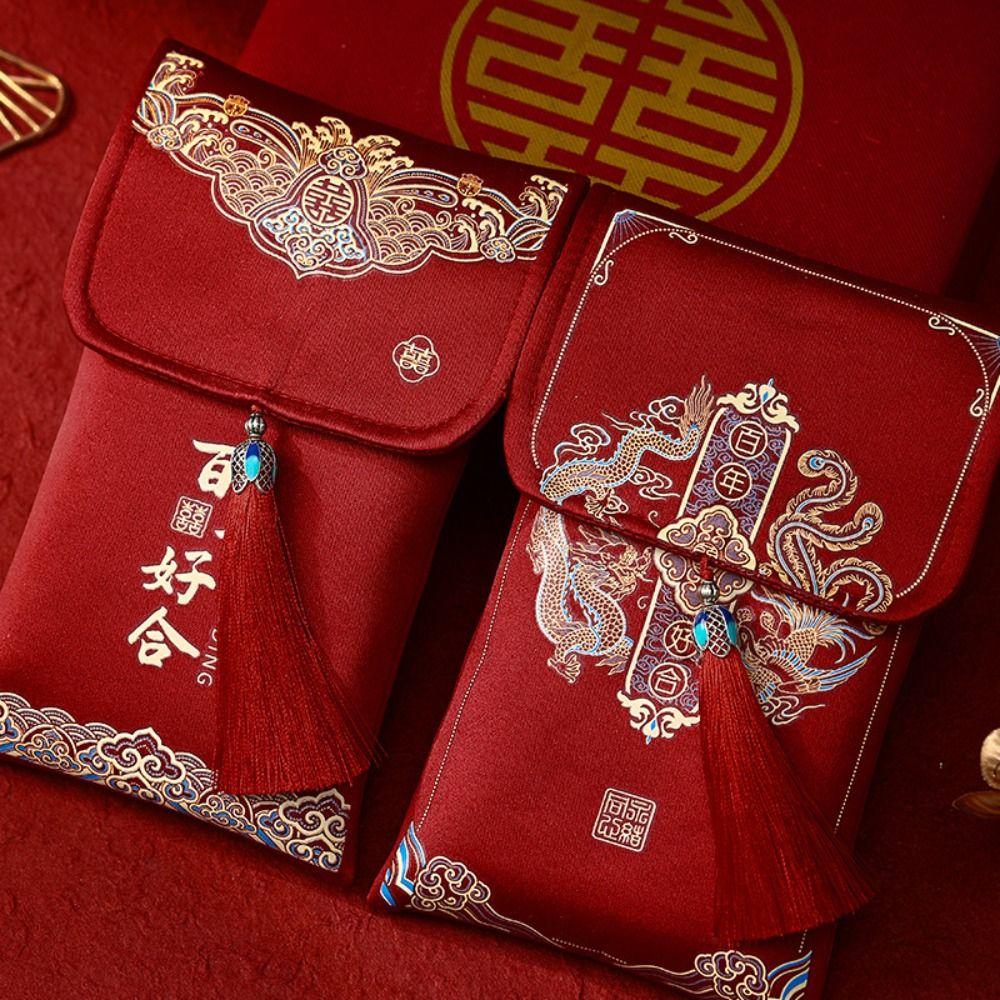 Multiple Patterns New Year's Blessing Bag Best Wishes Red Envelope Money Bags  Spring Festival