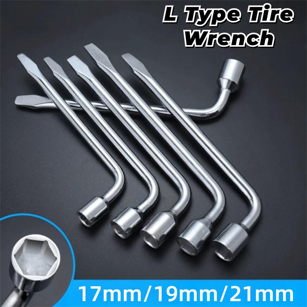 Hexagonal Head Lug Wrench L Type Socket Lug Wrench Standard Tool Tire Wrench Car Repair