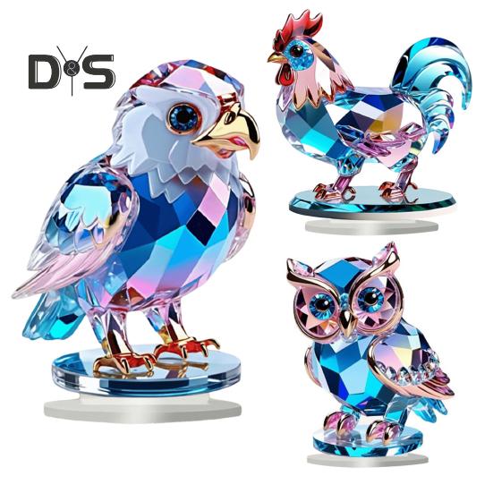 2D Плоский Животный Орнамент Настольный Акриловый Декор Сова Петух Орел Настольный Знак с Основанием для Домашнего Офиса Торцевой Стол Декор Каминной Доски