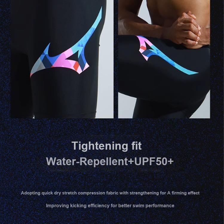 Mizuno Профессиональные мужские шорты для плавания с квадратным кроем, быстросохнущие эластичные купальники, мужские купальники, черные N2CB1106