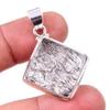 Natural Black Rutile Gemstone 925 Solid Sterling Silver Gift Pendant 1.5" u4G44