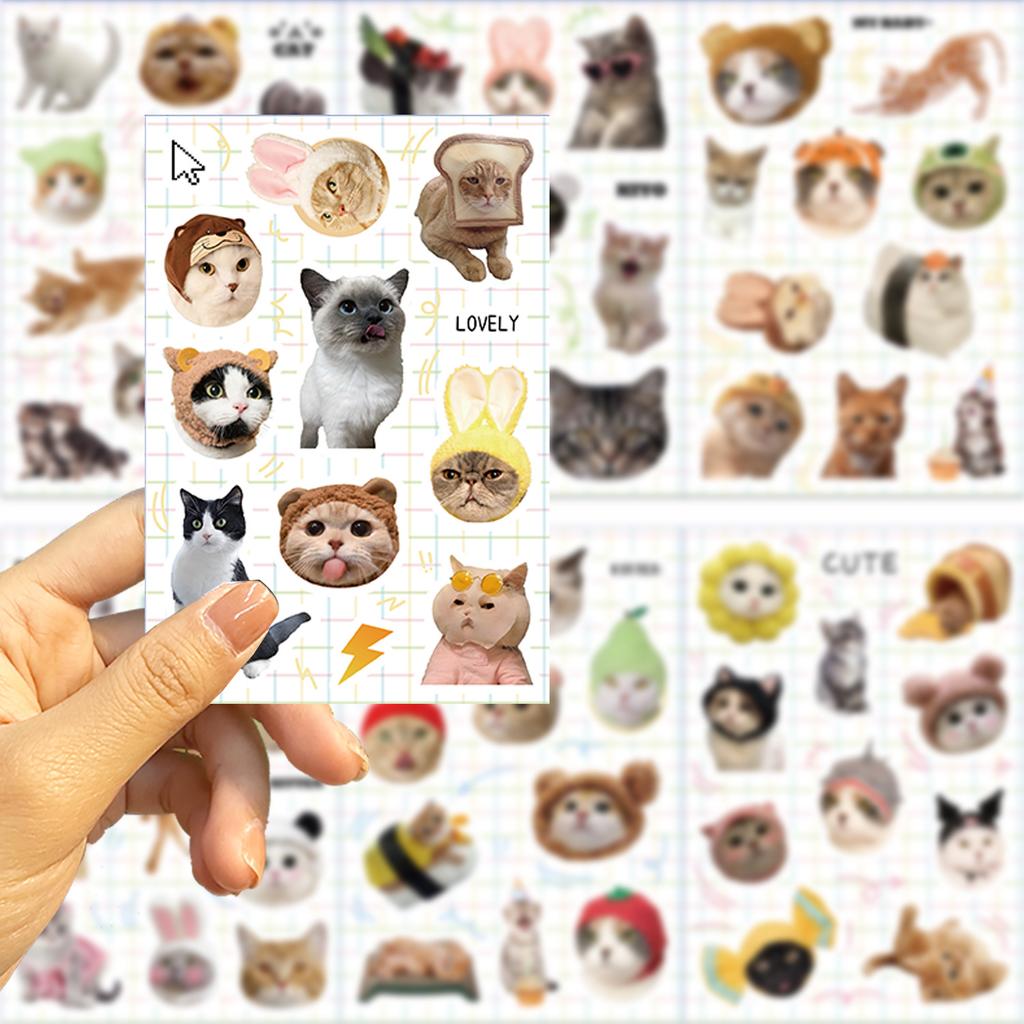 8 Мультяшные Милые Кошачьи Наклейки Могут Быть Водонепроницаемыми Наклейки для Дневника Ручной Учет Наклейки для Карт GU DIY Декоративные Наклейки Наклейки