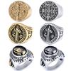 Men'S And Women'S Titanium Steel Buddha Ring, Stainless Steel Hands Together To Worship Buddha Shape, Buddha Ring