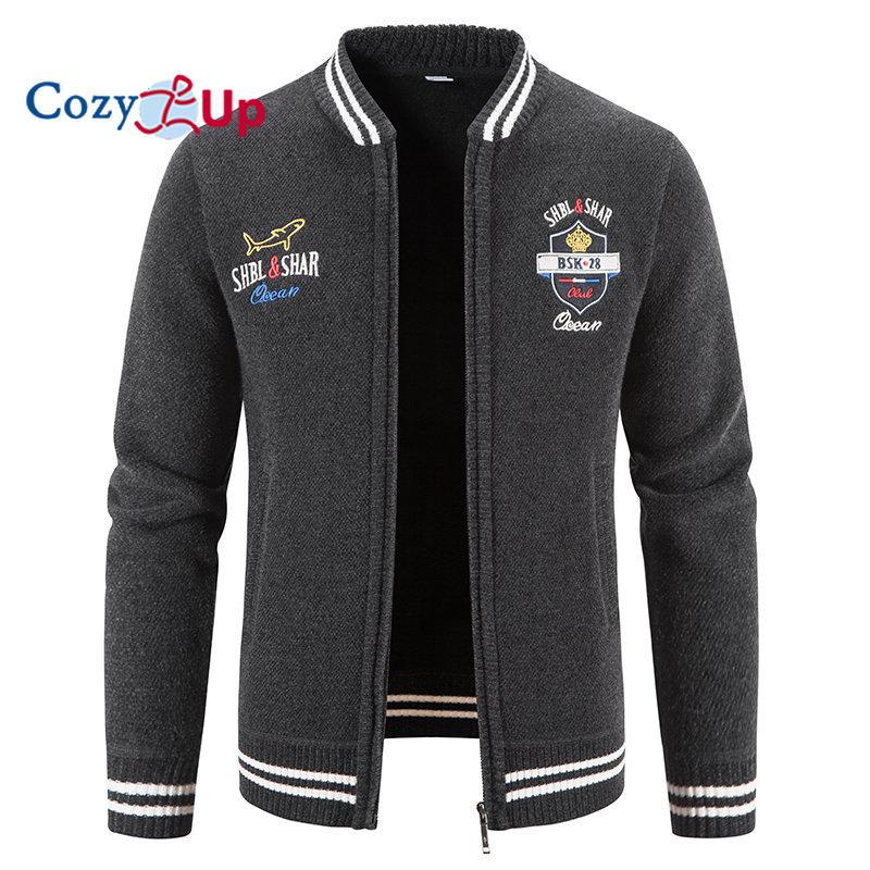 Cozy Up Men's Sweater Cardigan Sweater Zip Sweater Sweater Jacket Ribbed Knit Zipper Solid Color Stand Collar Casual Daily Clothing Apparel Winter