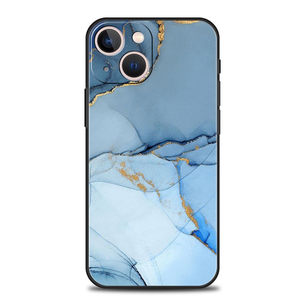 Роскошный Чехол Для Телефона Для iPhone 16 15 14 11 Pro Max 13 12 XS X XR 7 8 Plus Ударопрочный Мраморный Чернильный Покрытие Защитный Funda