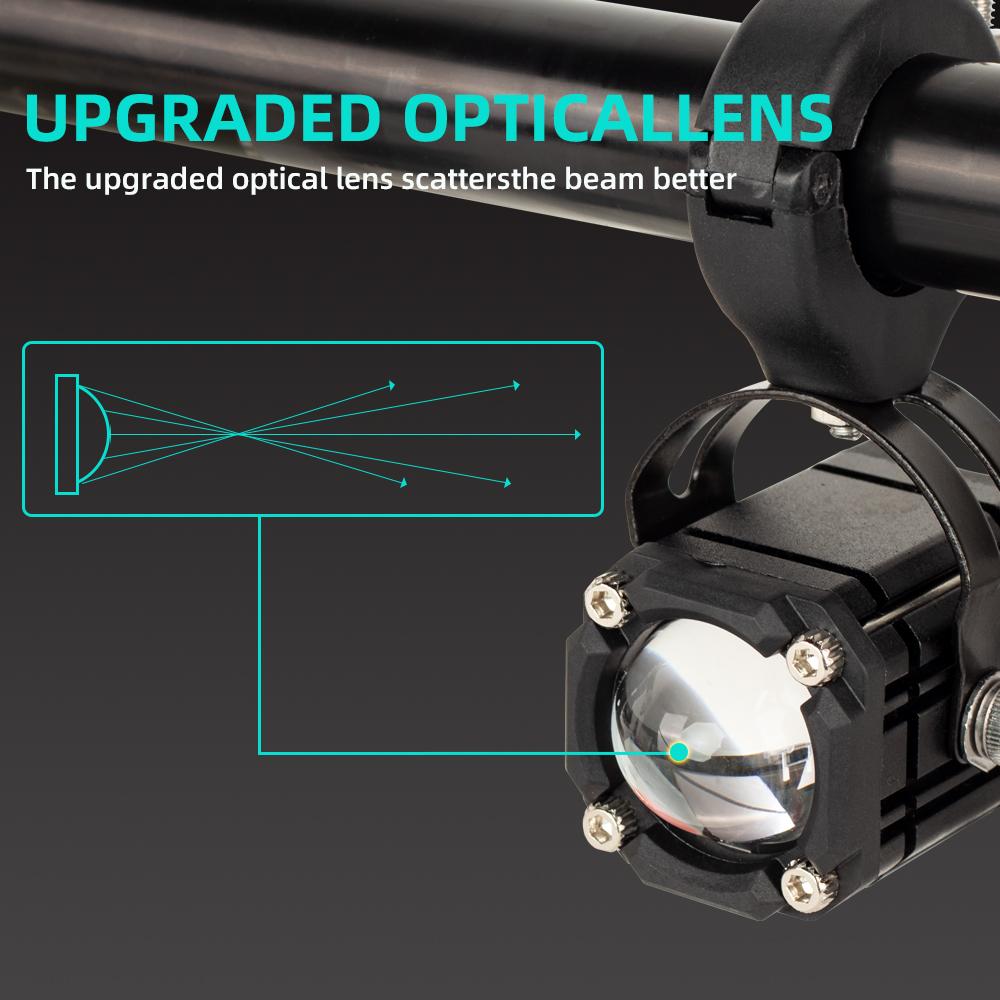 Светодиодные фары для мотоциклов, прожекторы, мини-проектор, линзы для квадроциклов, фары для вождения, аксессуары для мотоциклов, противотуманные фары 12 В