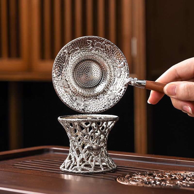 Ситечко для чая, фильтр для чая, чайный набор из сплава, аксессуары для домашнего приготовления чая, воронка для приготовления чая, ложка, сепаратор остатков чая