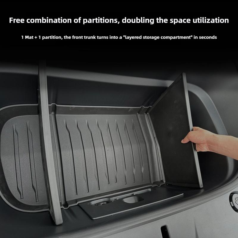 for Tesla New Model Y Juniper 2025 Launch 2026 Front Trunk Mat Partition Board TPE Frunk Protector Cushion Organizer Storage Box