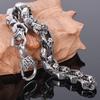 Панк-рокер, браслет с черепом, мужские однотонные мужские браслеты из нержавеющей стали 316L, готические украшения, аксессуары для Хэллоуина