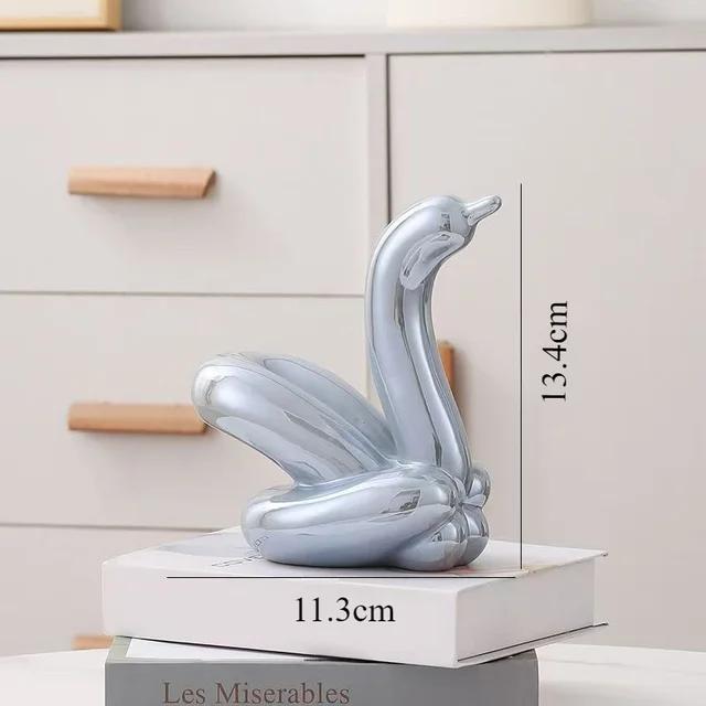 13.4cm Mini Creative Swan Abstract Ceramic Ornament Sculpture Study Room Statue Home Office Accessories Decoration Gift