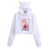 Darling in the Franxx Zero Two Cat Ear Cropped Hoodie - Women's Anime Style