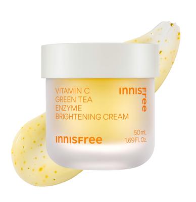 Innisfree Осветляющий крем с энзимами зеленого чая 50 мл Ниацинамид Отбеливание Улучшает Уменьшает и Поры Содержит витаминный энзим и экстракт зеленого чая для
