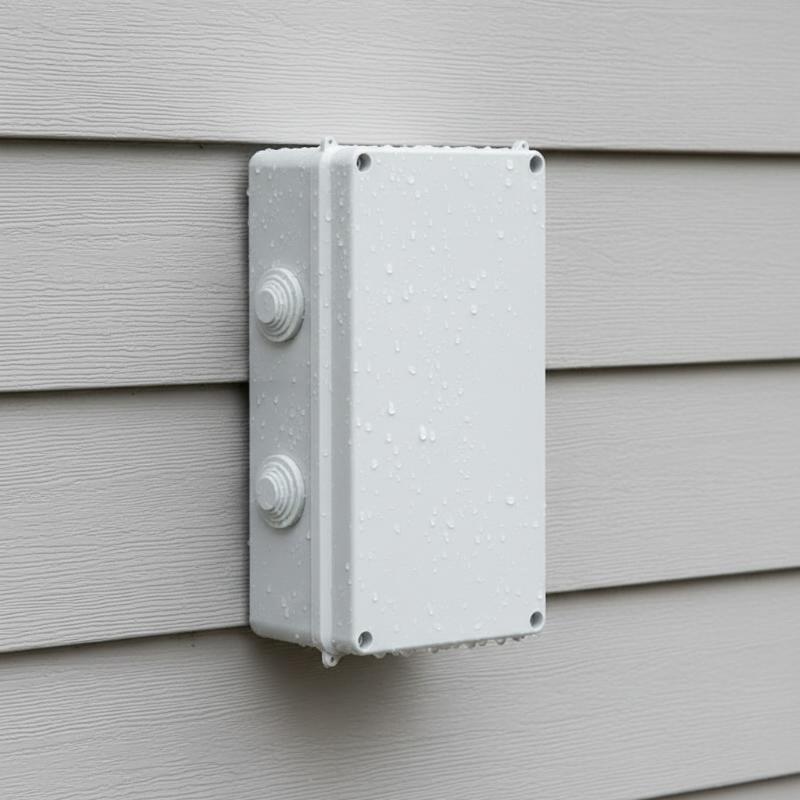 Waterproof Power Box for Cable Branch with Rubber Plug Outdoor Electrical Junction Box for DIY and Garden Use