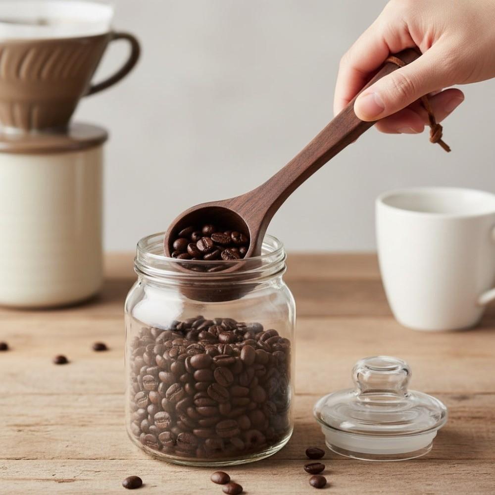 Walnut Wood Kitchen Measuring Spoon Smooth Surface Spice Measure Spoon Coffee Measuring Scoop  Tea