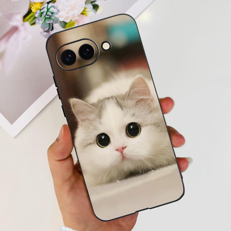 Чехол для телефона Google Pixel 9a 9 Pro Крутая Мультяшная Кошка Рисунок Мягкий Тонкий Прозрачный ТПУ Резина Силикон Задняя Крышка Для Google 9 9Pro