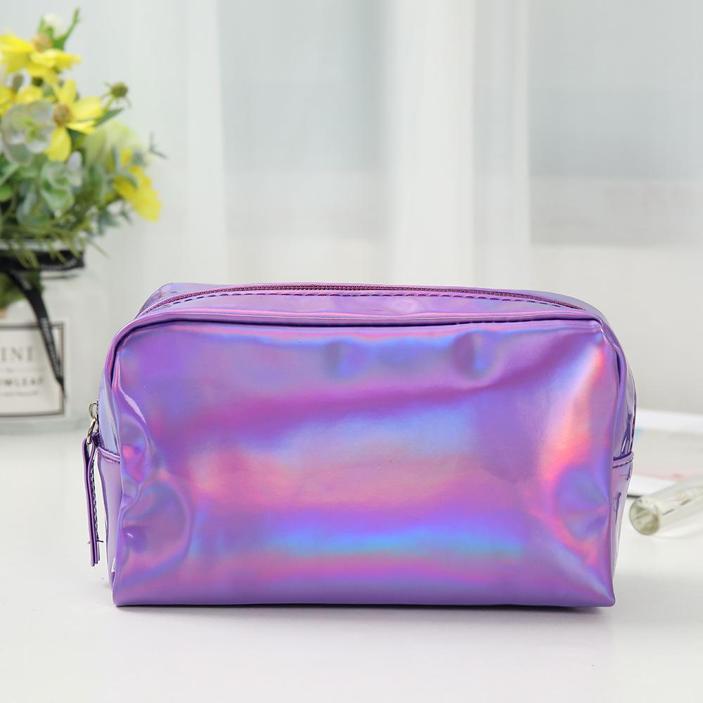 Makeup Fashionable Pu Bag Portable Colorful Square Large Capacity Bag Storage