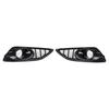 Areyourshop Pair Grille Gloss Black Front Fog Light Lamp Cover Fit Ford Fiesta 2013-2017