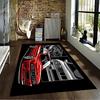Red and Silver Cars Illustration suitable as a non-slip mat for the living room or bedroom sofa