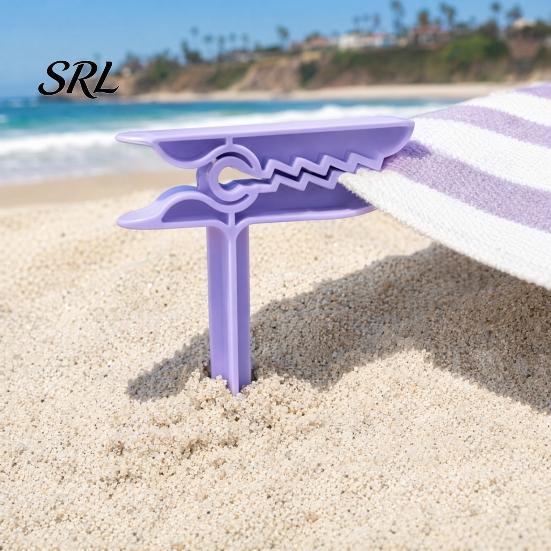 Beach Blanket Clips 4Pcs Towel Fixing Clip Stake, Windproof Outdoor Picnic Sand Spikes, Portable Holder Mat Clamps Fasteners