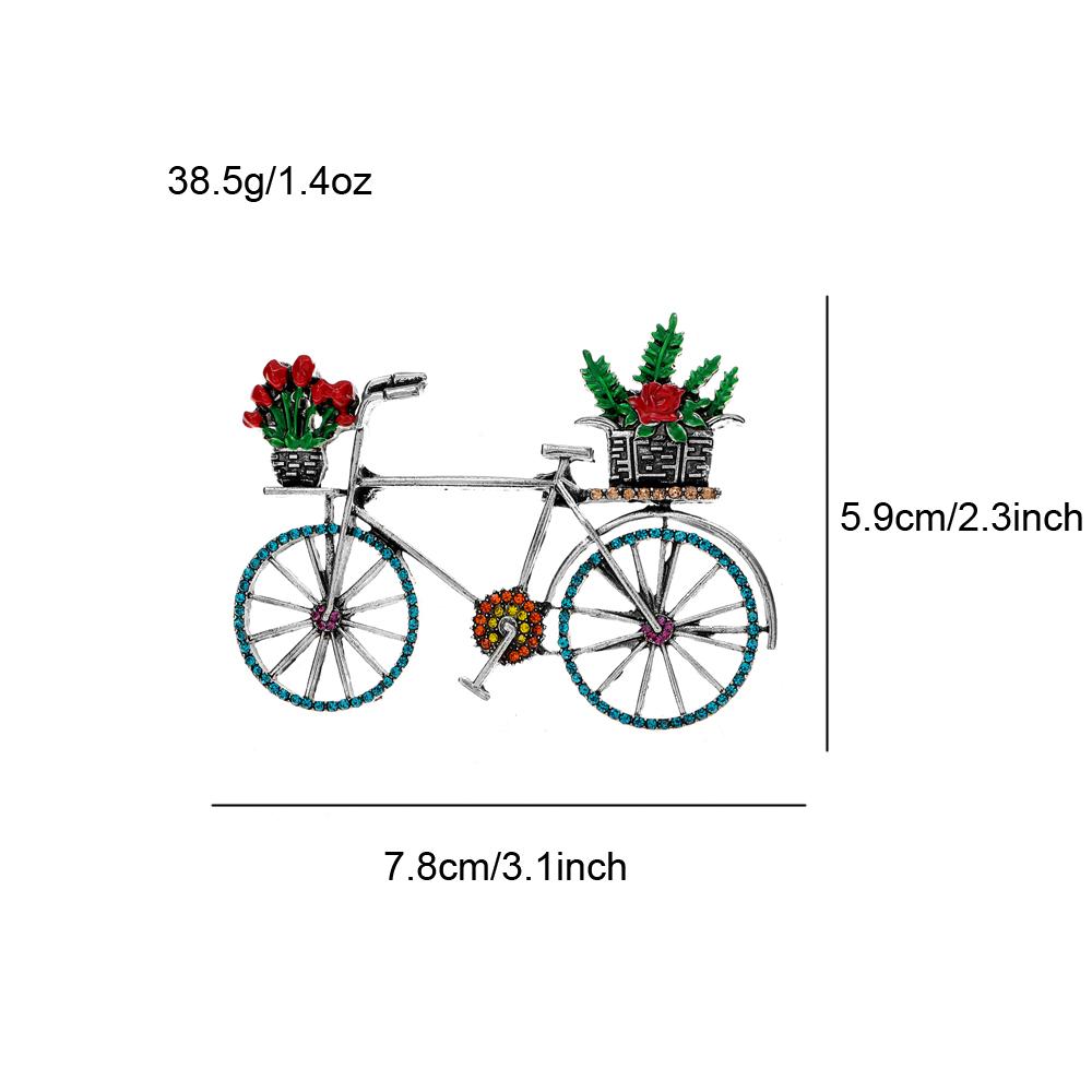 New Rhinestone Bicycle Brooch Fashion Summer Bike Pin Enamel Jewelry 2 Colors Available High Quality