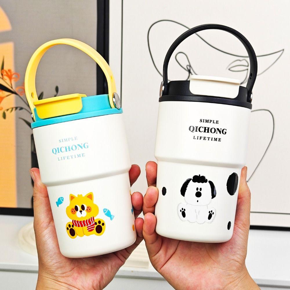 Handle Vacuum Mug 450ML 316 Stainless Steel Thermos Cup Portable Water Bottle  Travel