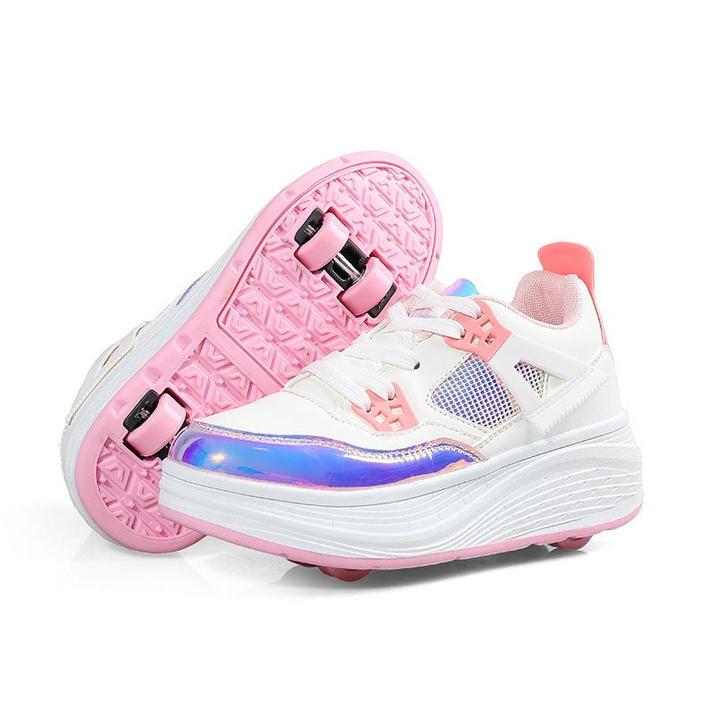 Взрослая обувь для бега, обувь для бега, обувь для студента, женская, взрослая, с колесами, кроссовки, обувь со скрытым роликом, двойные колеса, четыре колеса, съемная