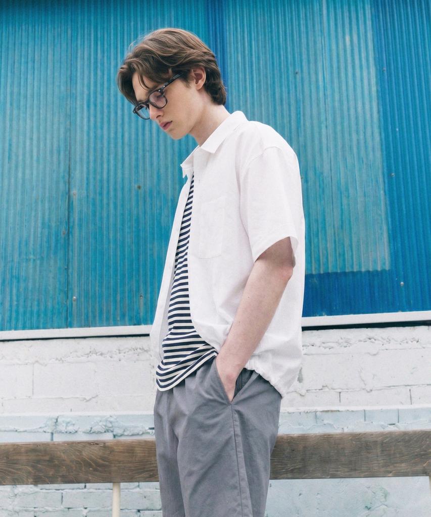 LETTERCOMO Airy Oversized Tencel Short Sleeve Shirt Ivory