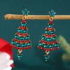 European Style Christmas Tree Earring Zinc Zinc Alloy Xmas Tree Ear Drop Luxurious Ear Pendants  Party