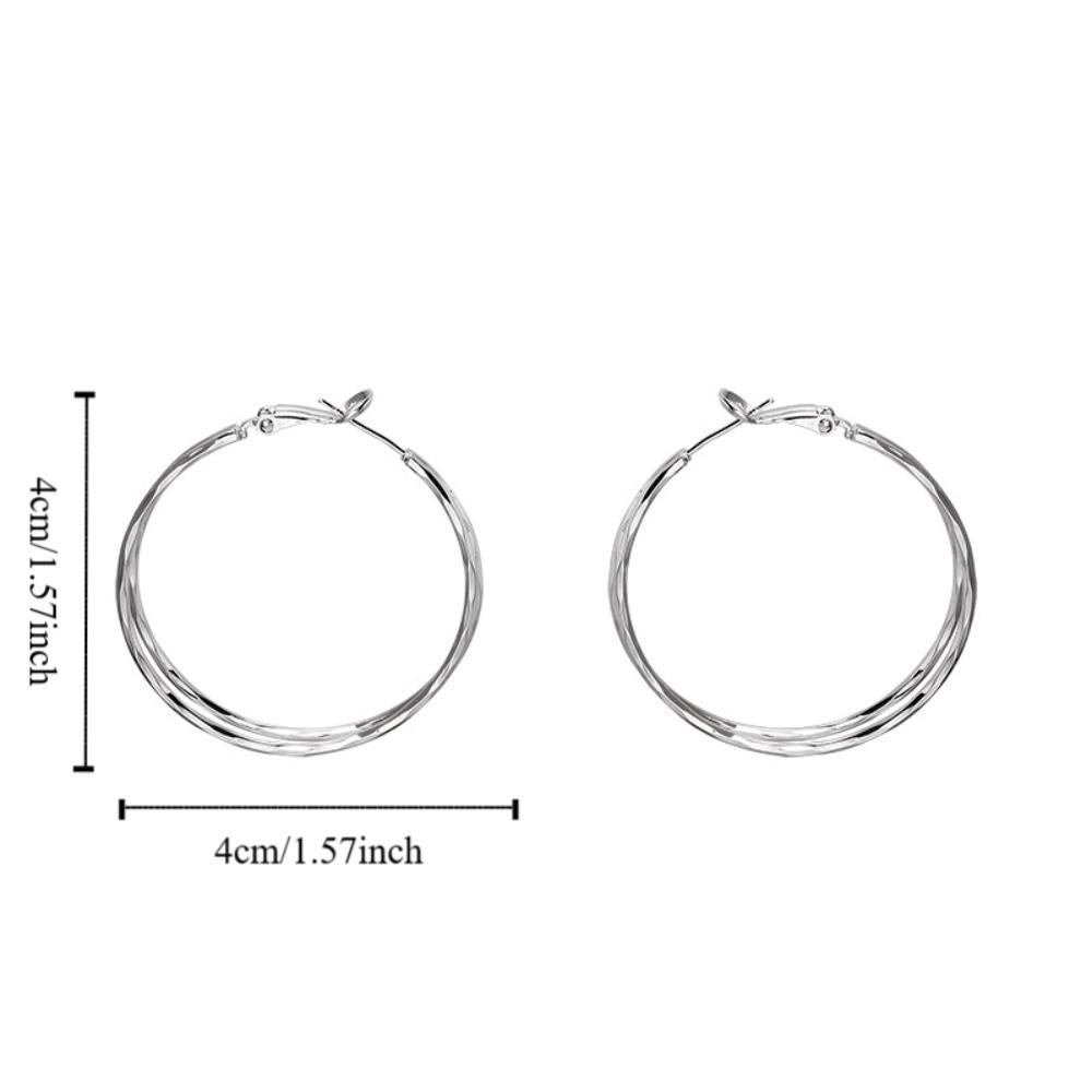 Двухслойные круглые серьги-кольца, украшение для ушей, аксессуары для ушей, круглые серьги для женщин и дам