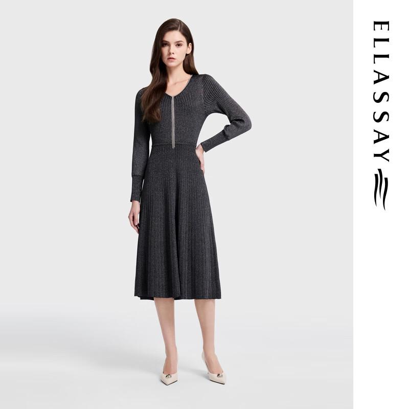ELLASSAY 2026 Early Spring V-Neck Pleated Midi Dress