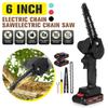 800W 6 Inch Electric Chain Saw Portable Electric Pruning Saw Woodworking Tool with 2 Lithium Battery