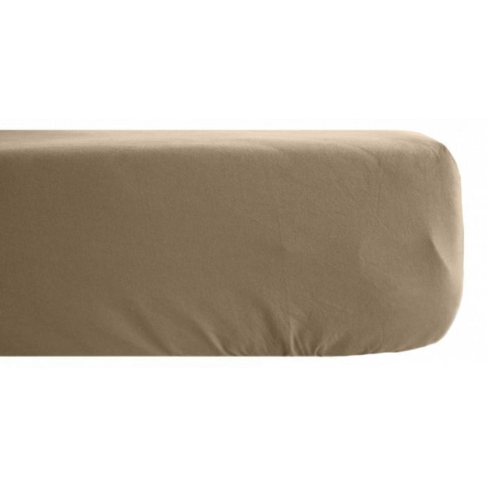 Palace Fitted Sheet 100% Washed Dyed Cotton 63 Threads/cm² South Wind - Palace Camel - 140 X 190 Cm 35 Cm Cap