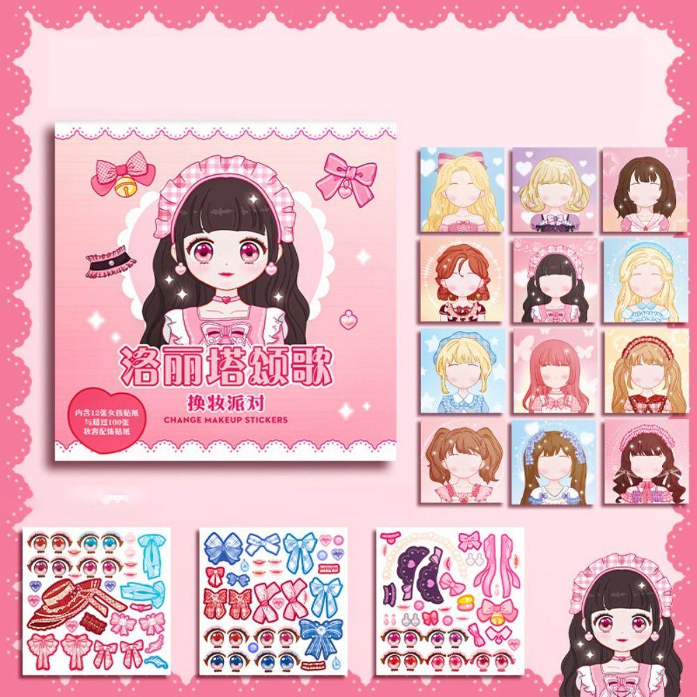 Красивая наклейка для макияжа, книга, головоломки, игры, наклейка со сменой лица, наклейка со сменой лица