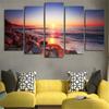 5 Pieces Wall Art Canvas Painting Pelicans Sunset Modern Art Home Decoration Gallery Print Decor for Living Room No Frame
