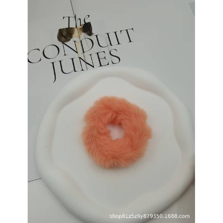 Plush Hair Scrunchies for Women & Kids, Soft Furry Hair Ties, High Ponytail Holder, Autumn Winter Fashion