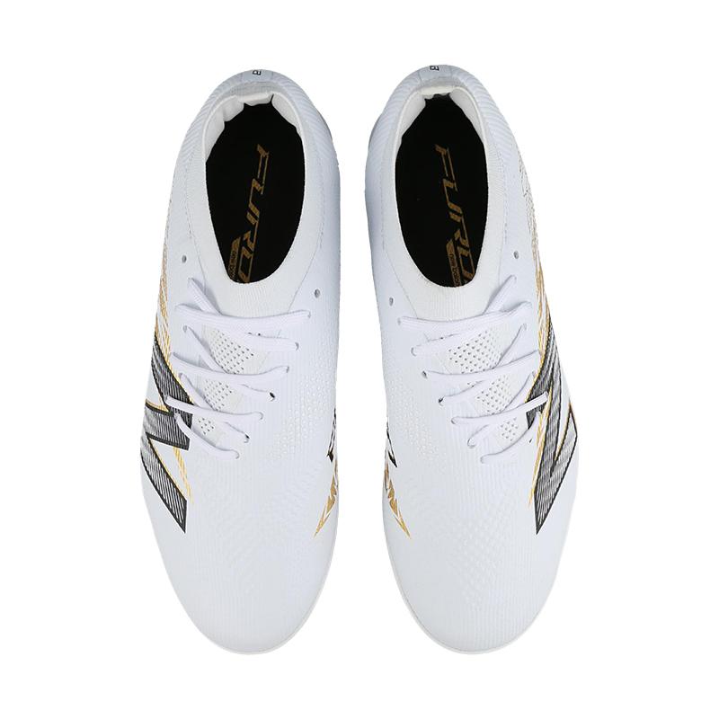 New Balance Furon V8 Удобные Простые TF (Резиновые шипы) Прочные Дышащие Удобные Футбольные Бутсы Унисекс Футбольные Бутсы Белые Платиновые Черные SF1TWG8