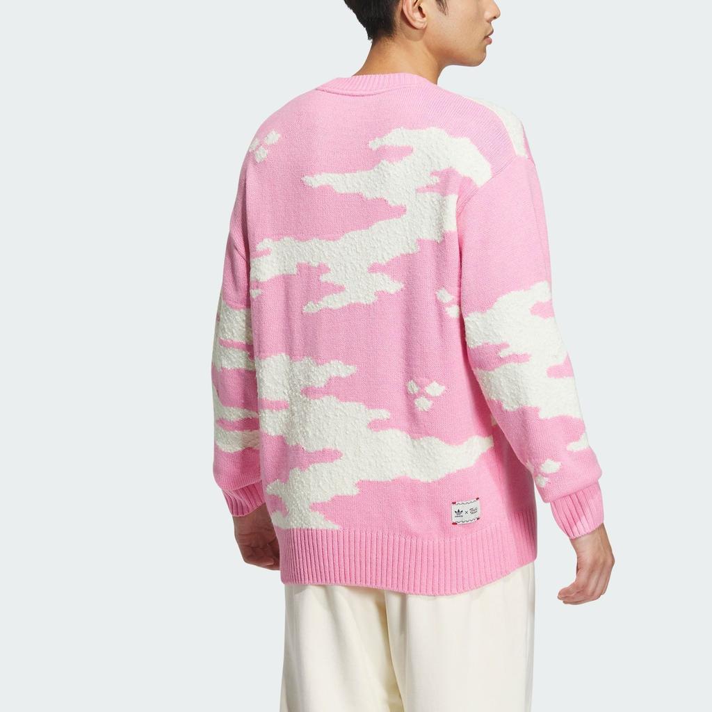 adidas Originals Feifei Ruan Collaboration Fw23 Свитер с графическим рисунком на груди и логотипом, топы унисекс, розовый JE9188